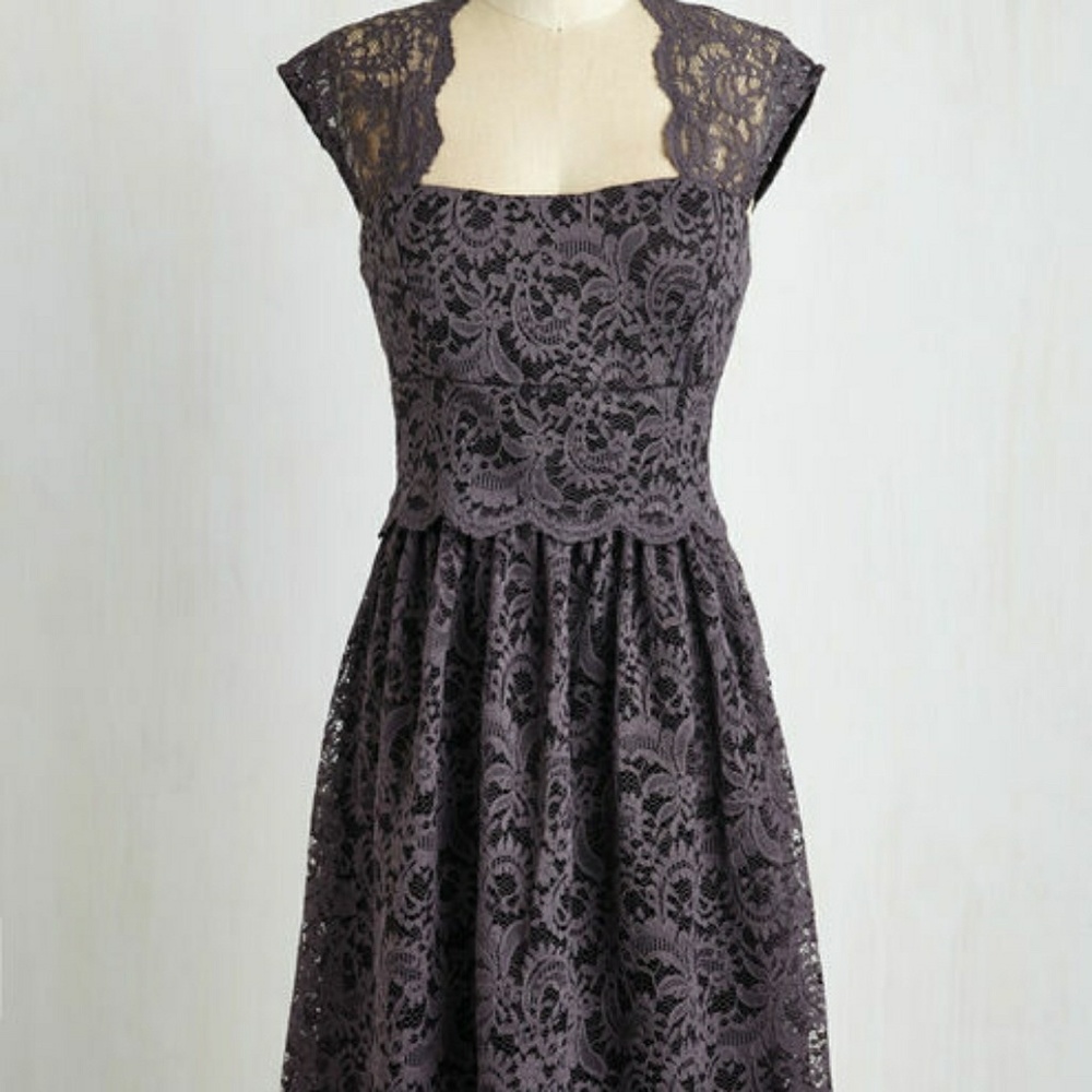Smokey gray lace a-line by yellow star / modcloth